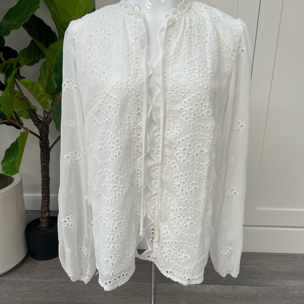 Goldie White Eyelet Blouse